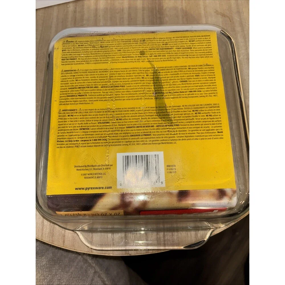 Pyrex Square 2qt Clear Easy Grab Glass Food Storage Casserole Baking Dish 8x8New
